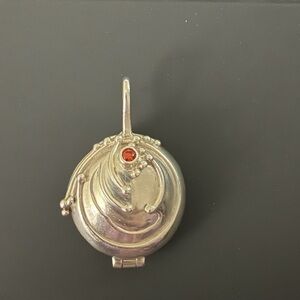 Sterling Silver Vampire Diaries Locket with Red Cubic Zirconia
